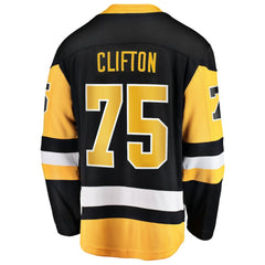 NHL Black Connor Clifton Pittsburgh Penguins Fanatics Home Breakaway Jersey