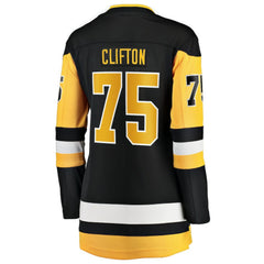 NHL Black Connor Clifton Pittsburgh Penguins Fanatics Women's Home Breakaway Jersey