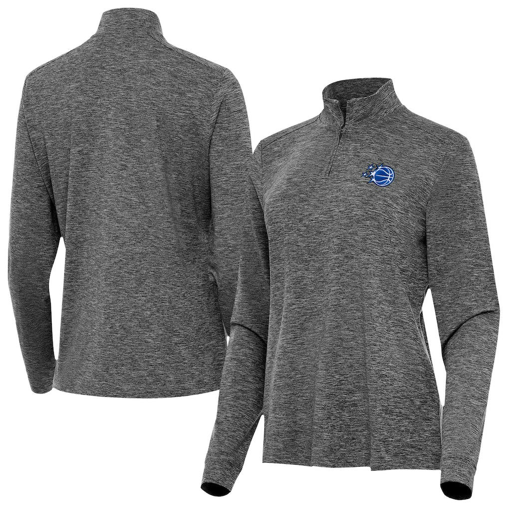 NBA Orlando Magic Antigua Women's New Logo Mentor Long Sleeve Quarter-Zip Mock Polo