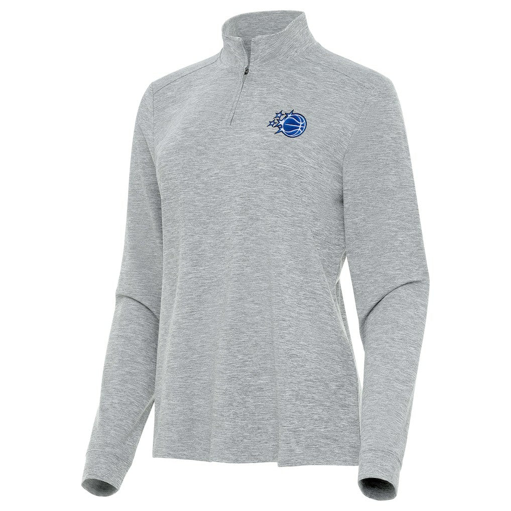 NBA Orlando Magic Antigua Women's New Logo Mentor Long Sleeve Quarter-Zip Mock Polo