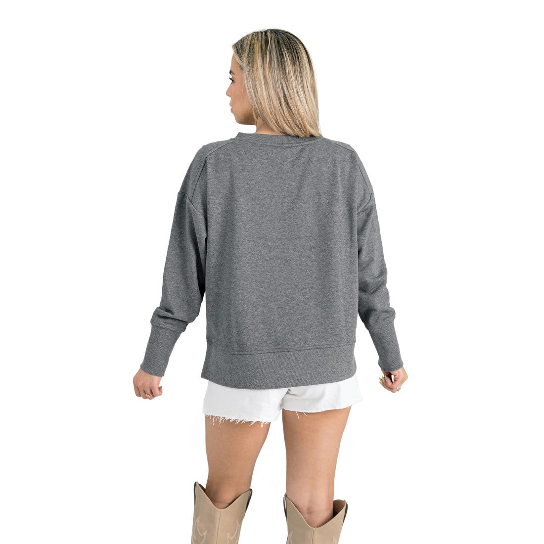 Gameday Couture Women's French Terry V-Neck Pullover Sweatshirt - Detroit Lions