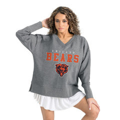 Gameday Couture Women's French Terry V-Neck Pullover Sweatshirt - Chicago Bears