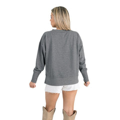 Gameday Couture Women's French Terry V-Neck Pullover Sweatshirt - Pittsburgh Steelers