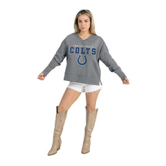 Gameday Couture Women's French Terry V-Neck Pullover Sweatshirt - Indianapolis Colts