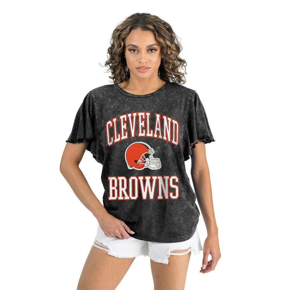 Gameday Couture Women's Relaxed Flutter Sleeve T-Shirt - Cleveland Browns