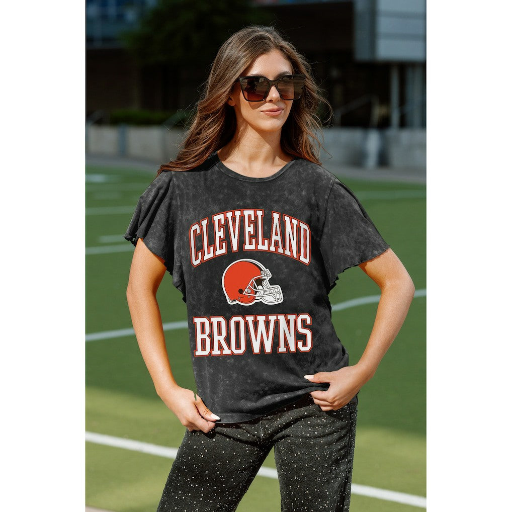 Gameday Couture Women's Relaxed Flutter Sleeve T-Shirt - Cleveland Browns