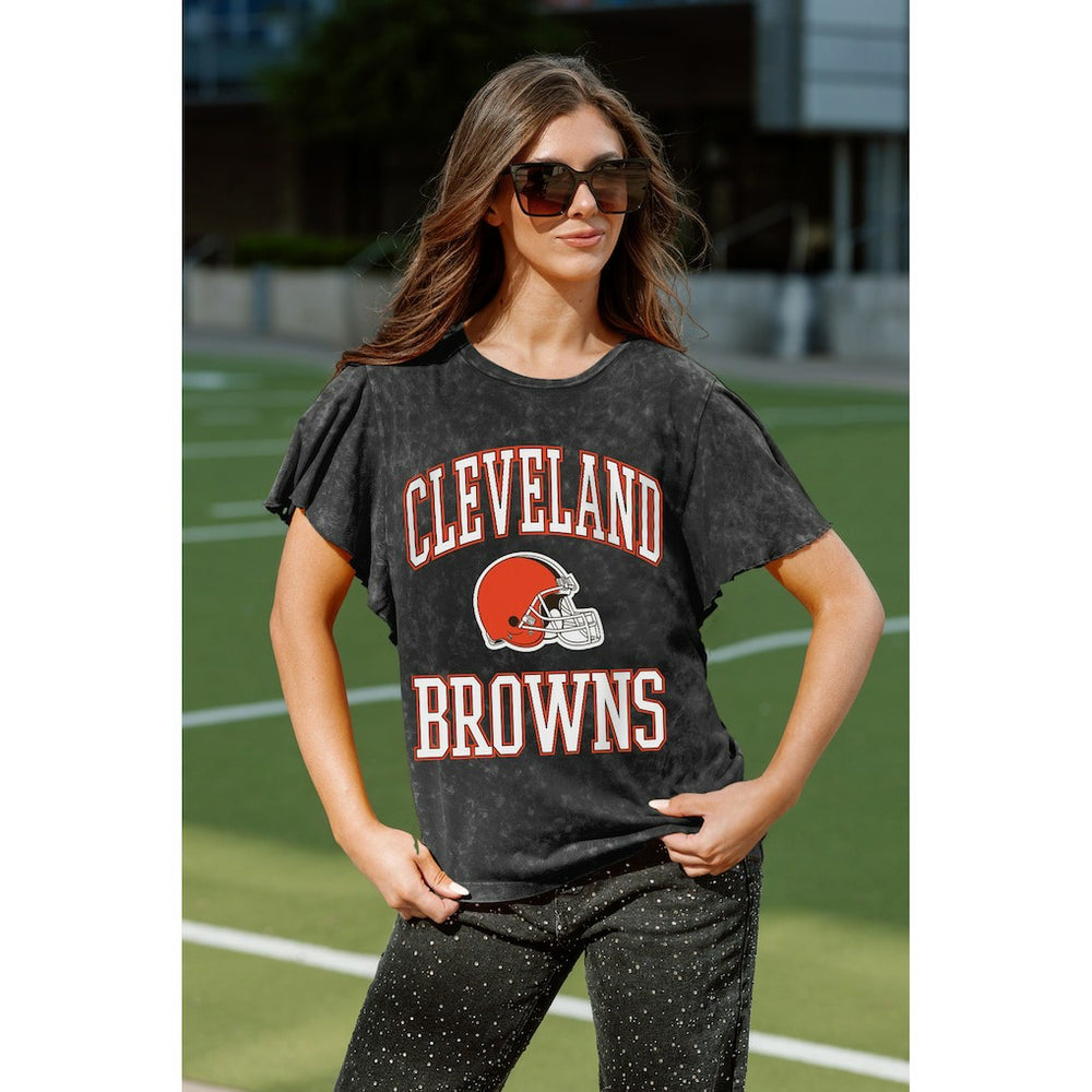Gameday Couture Women's Relaxed Flutter Sleeve T-Shirt - Cleveland Browns