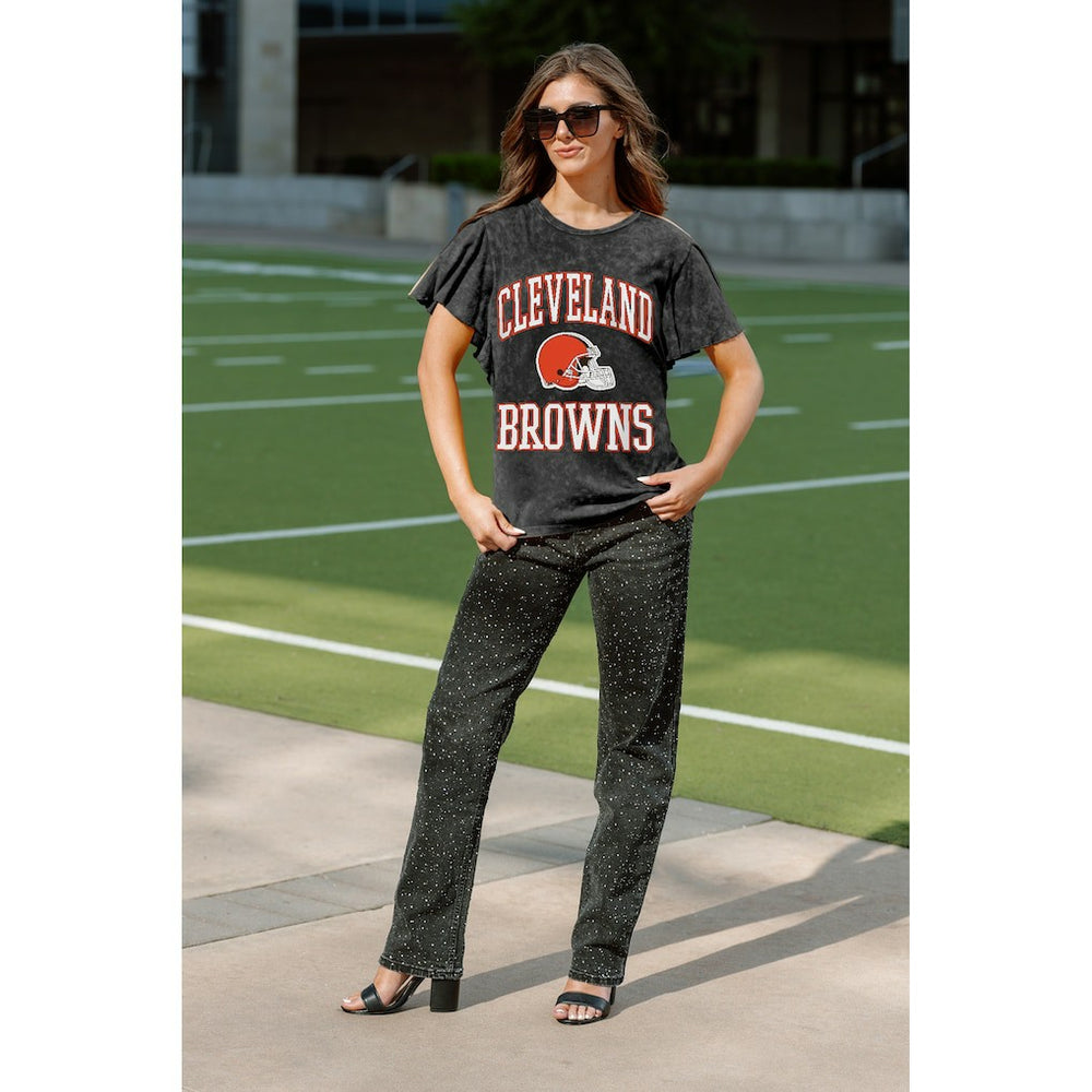 Gameday Couture Women's Relaxed Flutter Sleeve T-Shirt - Cleveland Browns