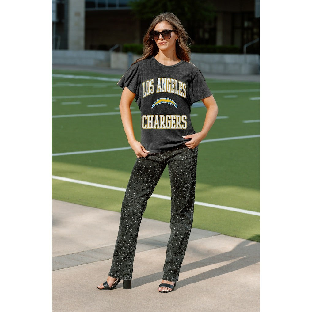 Gameday Couture Women's Relaxed Flutter Sleeve T-Shirt - Los Angeles Chargers