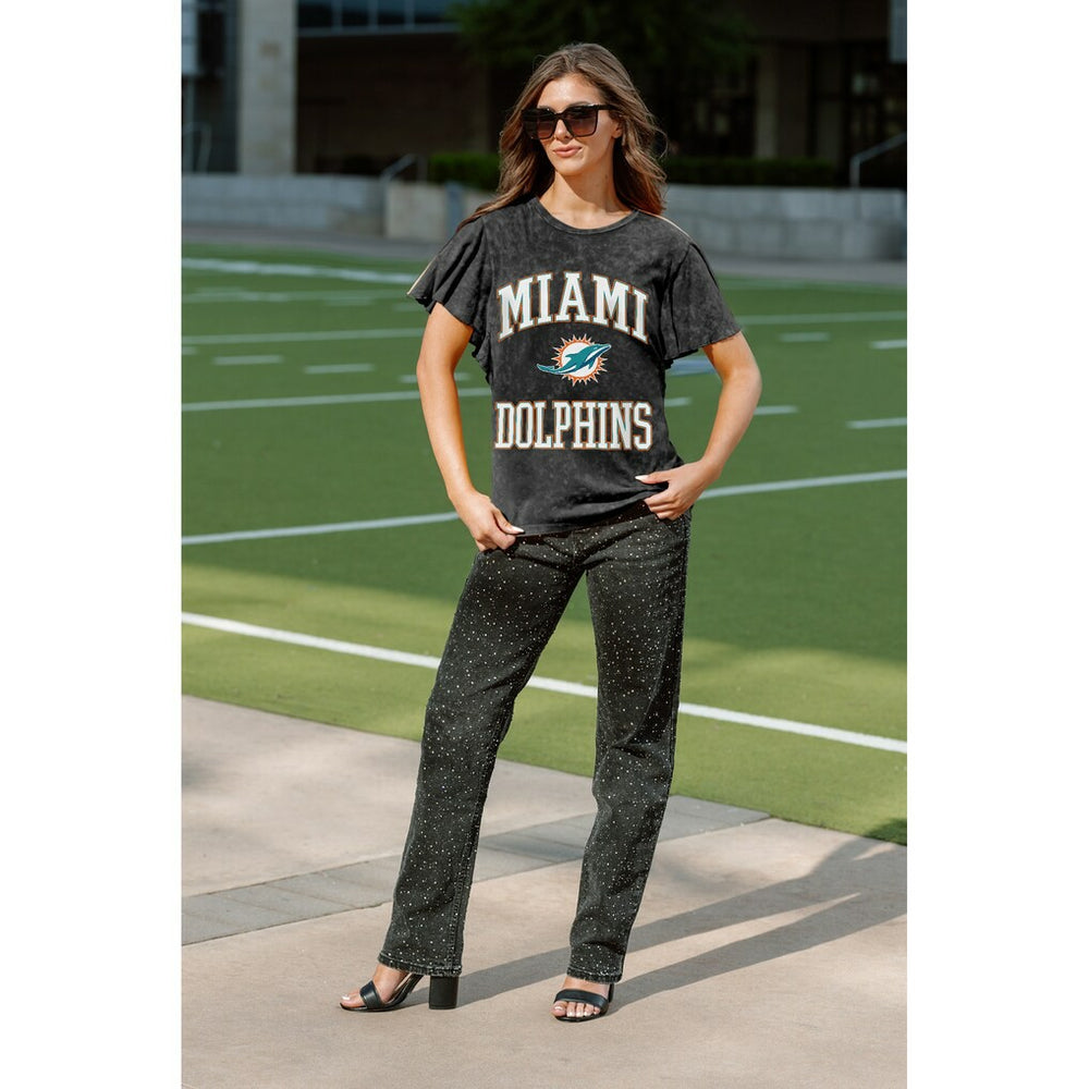 Gameday Couture Women's Relaxed Flutter Sleeve T-Shirt - Miami Dolphins