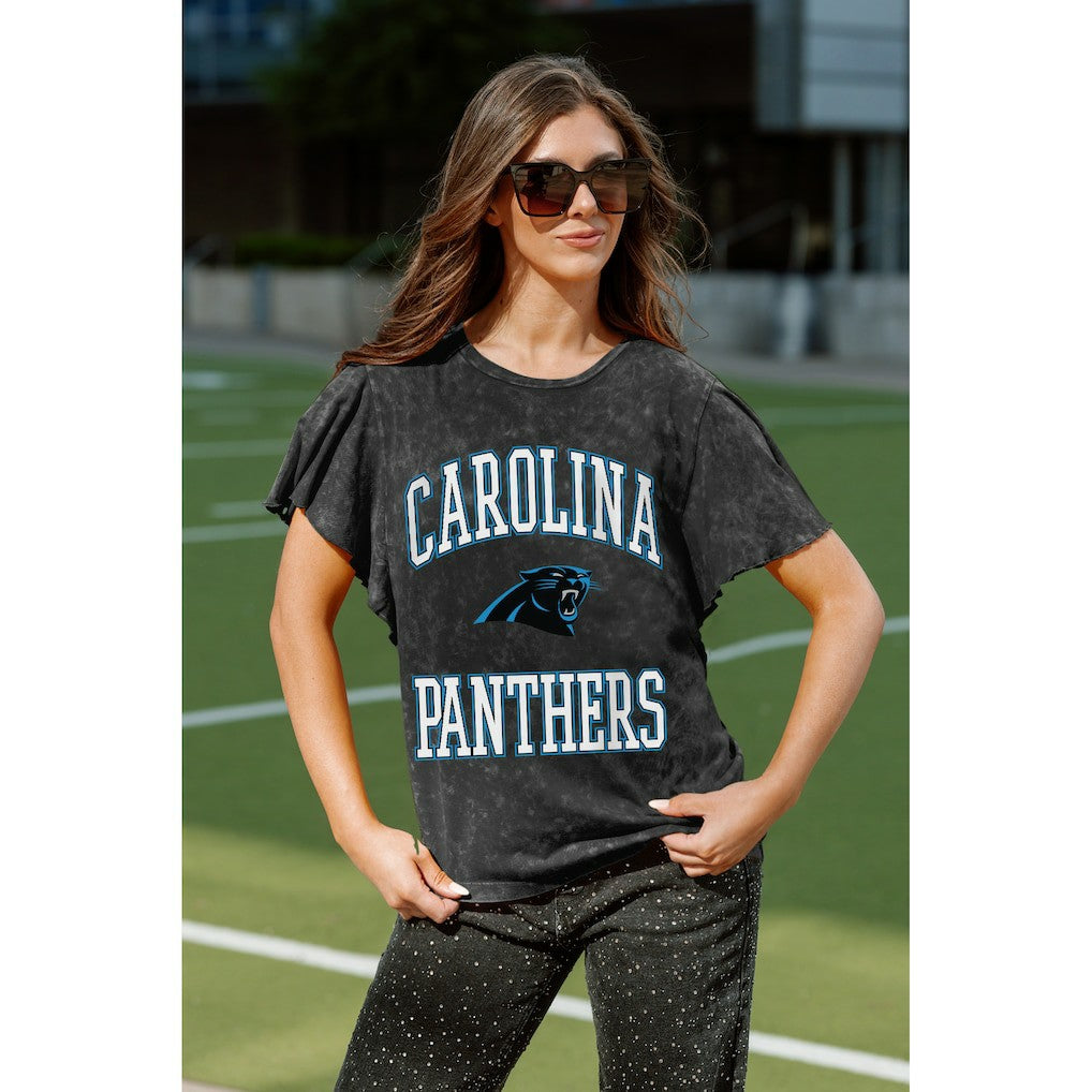 Gameday Couture Women's Relaxed Flutter Sleeve T-Shirt - Carolina Panthers
