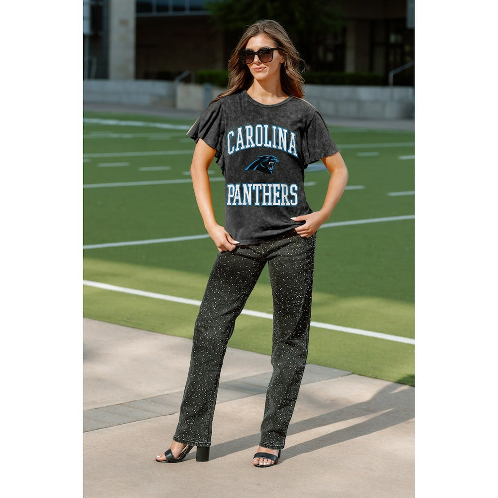 Gameday Couture Women's Relaxed Flutter Sleeve T-Shirt - Carolina Panthers