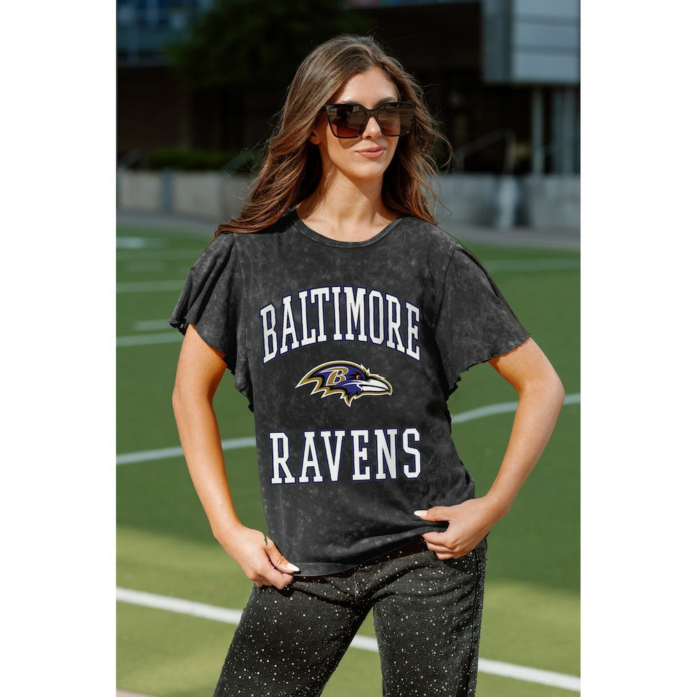 Gameday Couture Women's Relaxed Flutter Sleeve T-Shirt - Baltimore Ravens
