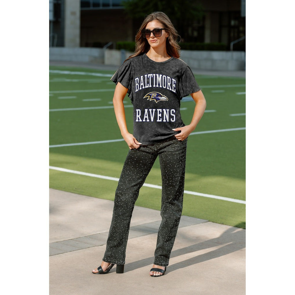 Gameday Couture Women's Relaxed Flutter Sleeve T-Shirt - Baltimore Ravens