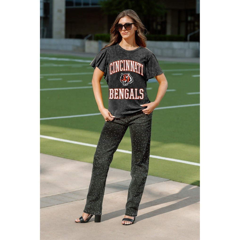 Gameday Couture Women's Relaxed Flutter Sleeve T-Shirt - Cincinnati Bengals