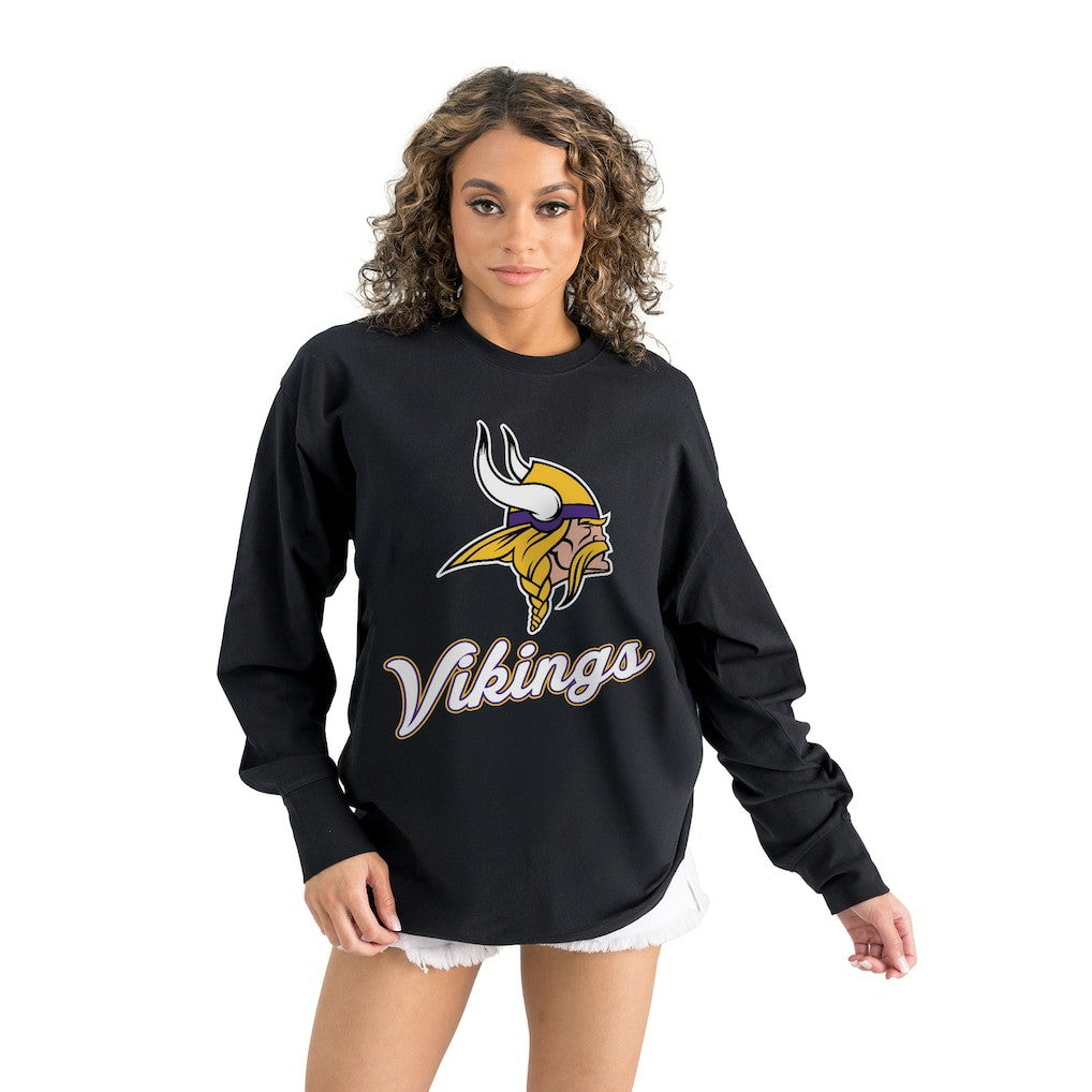 Gameday Couture Women's Oversized Long Sleeve T-Shirt - Minnesota Vikings