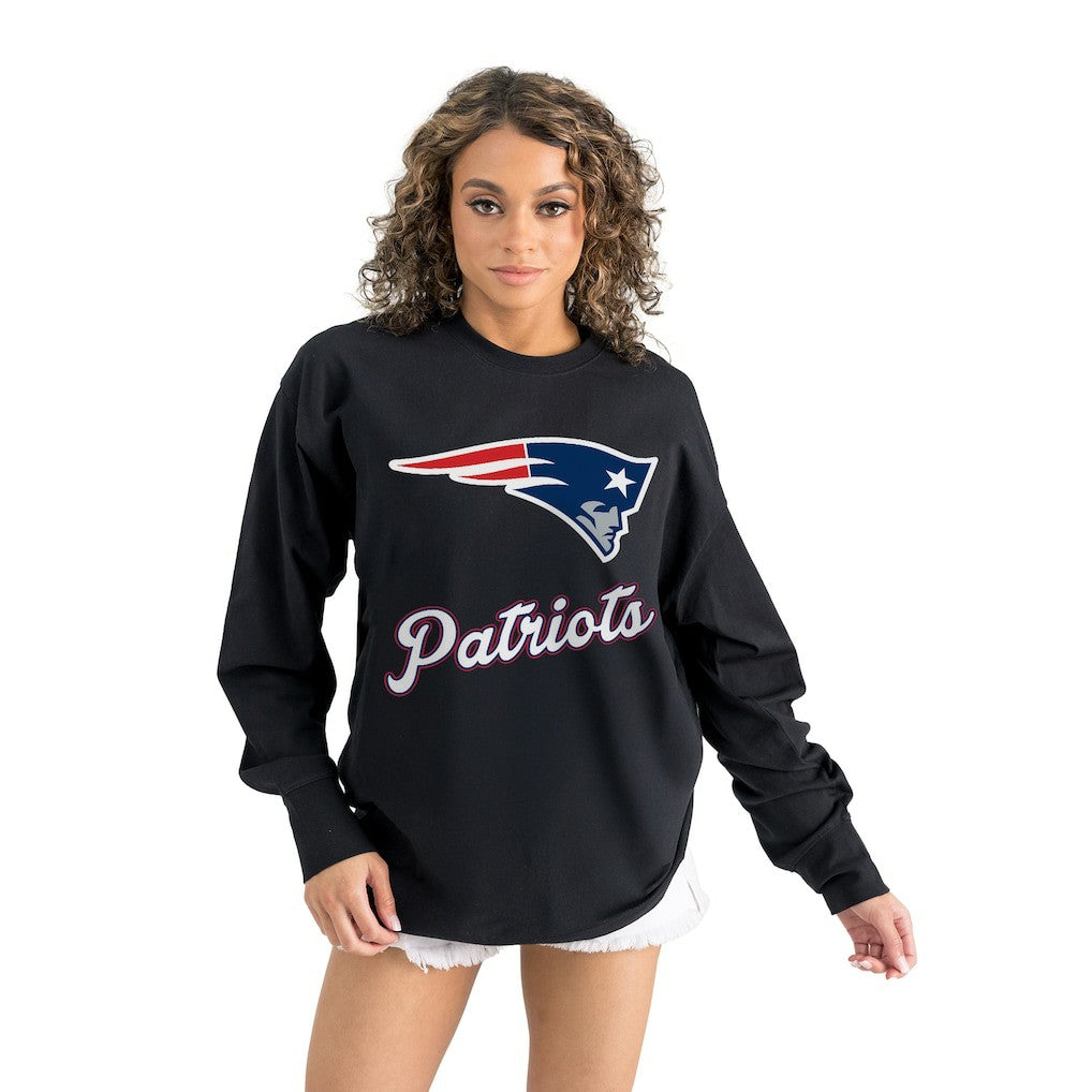 Gameday Couture Women's Oversized Long Sleeve T-Shirt - New England Patriots