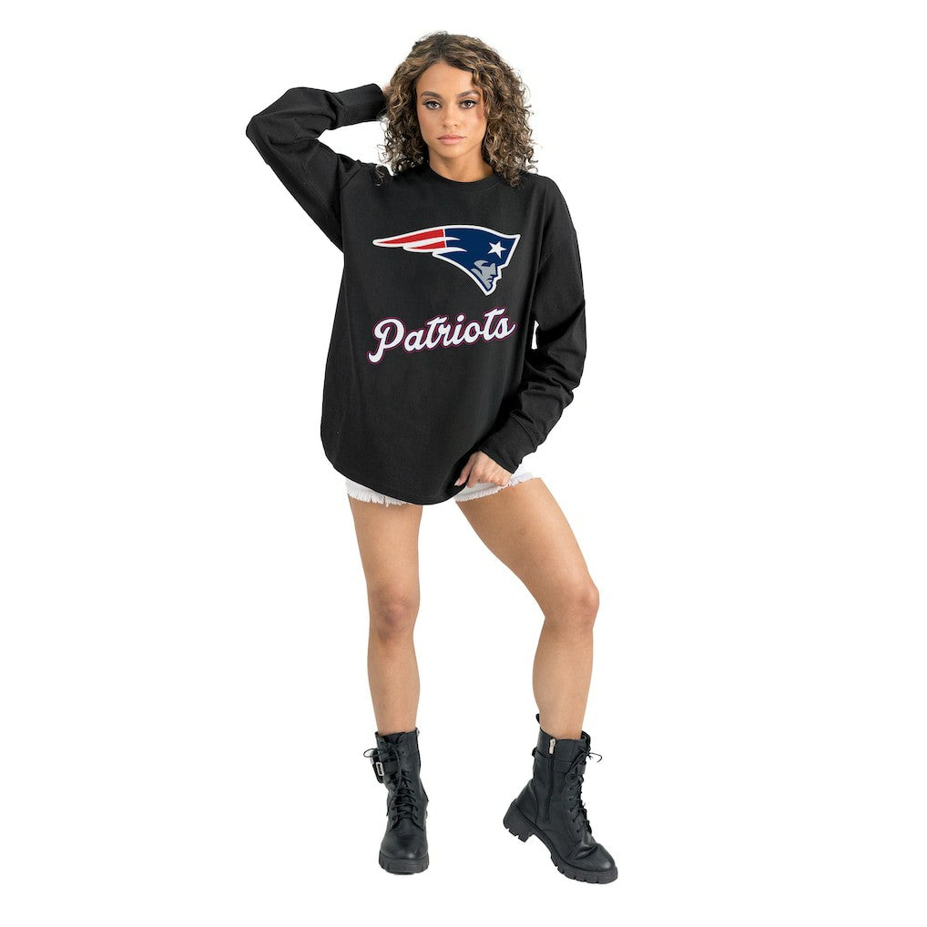 Gameday Couture Women's Oversized Long Sleeve T-Shirt - New England Patriots