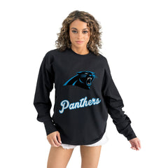 Gameday Couture Women's Oversized Long Sleeve T-Shirt - Carolina Panthers