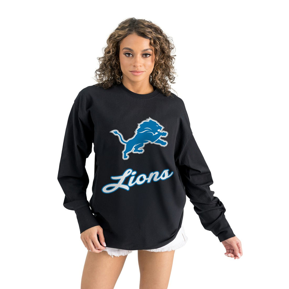 Gameday Couture Women's Oversized Long Sleeve T-Shirt - Detroit Lions