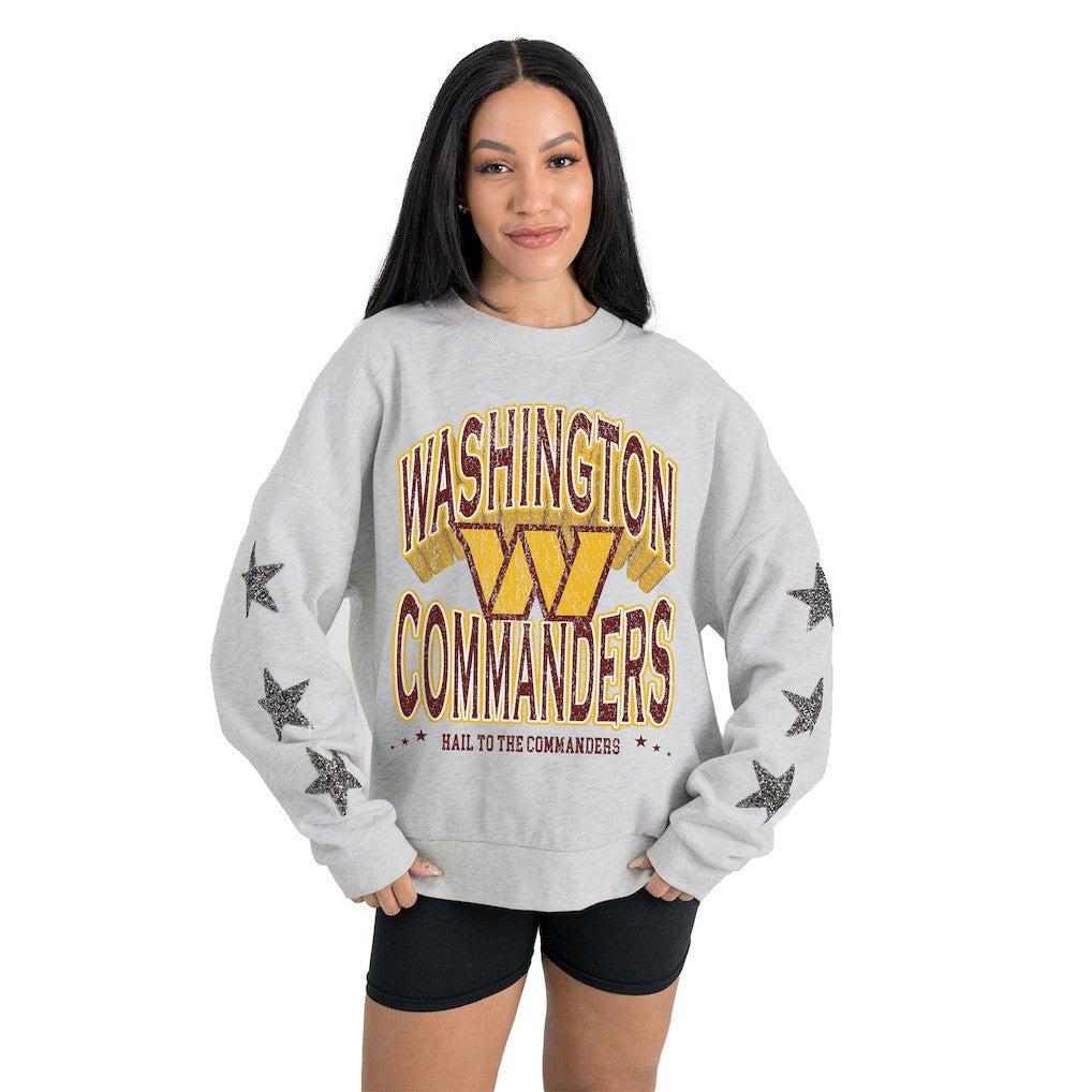 Gameday Couture Women's Resilience Relaxed Rhinestone Pullover Sweatshirt - Washington Commanders