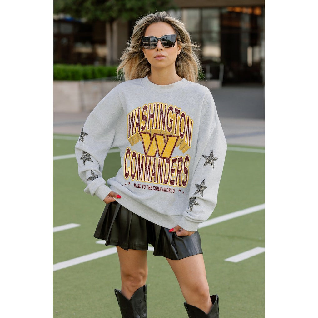 Gameday Couture Women's Resilience Relaxed Rhinestone Pullover Sweatshirt - Washington Commanders