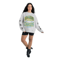 Gameday Couture Women's Resilience Relaxed Rhinestone Pullover Sweatshirt - Los Angeles Chargers