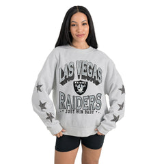 Gameday Couture Women's Resilience Relaxed Rhinestone Pullover Sweatshirt - Las Vegas Raiders