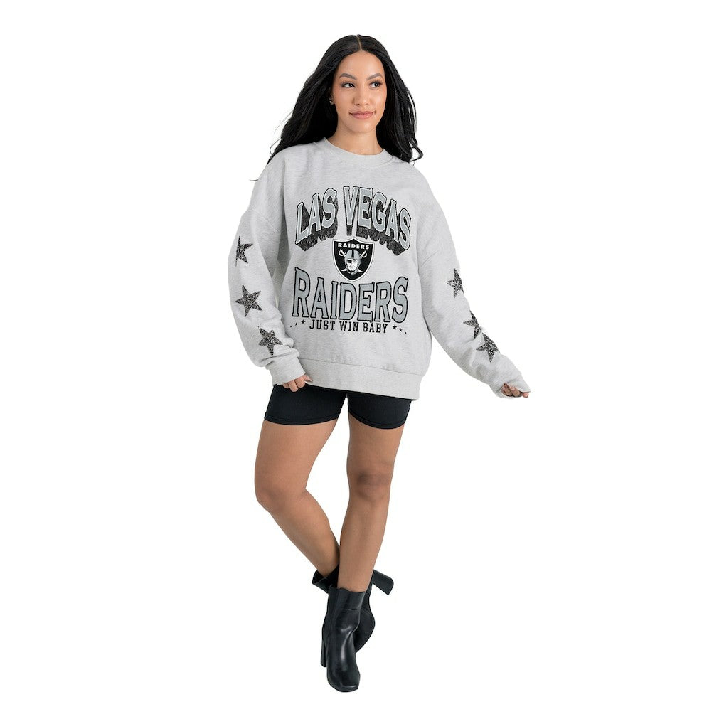Gameday Couture Women's Resilience Relaxed Rhinestone Pullover Sweatshirt - Las Vegas Raiders