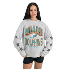 Gameday Couture Women's Resilience Relaxed Rhinestone Pullover Sweatshirt - Miami Dolphins