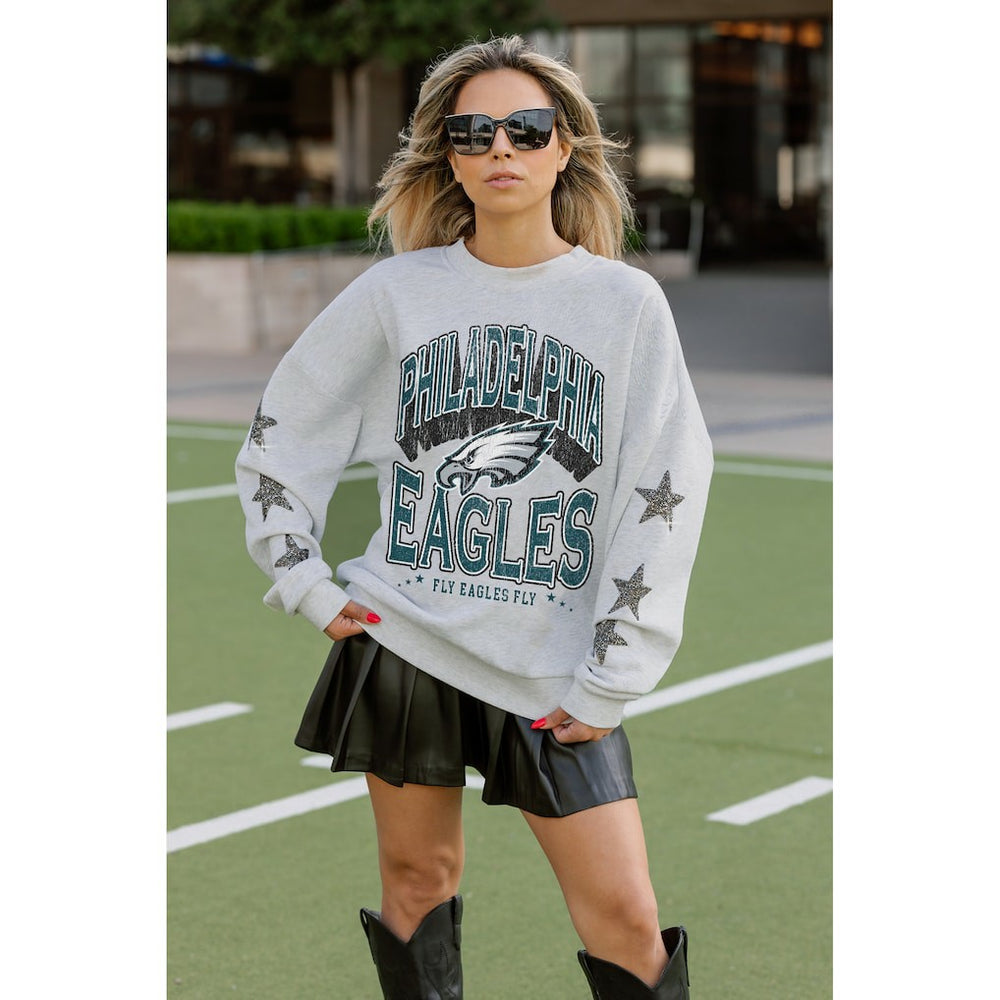 Gameday Couture Women's Resilience Relaxed Rhinestone Pullover Sweatshirt - Philadelphia Eagles