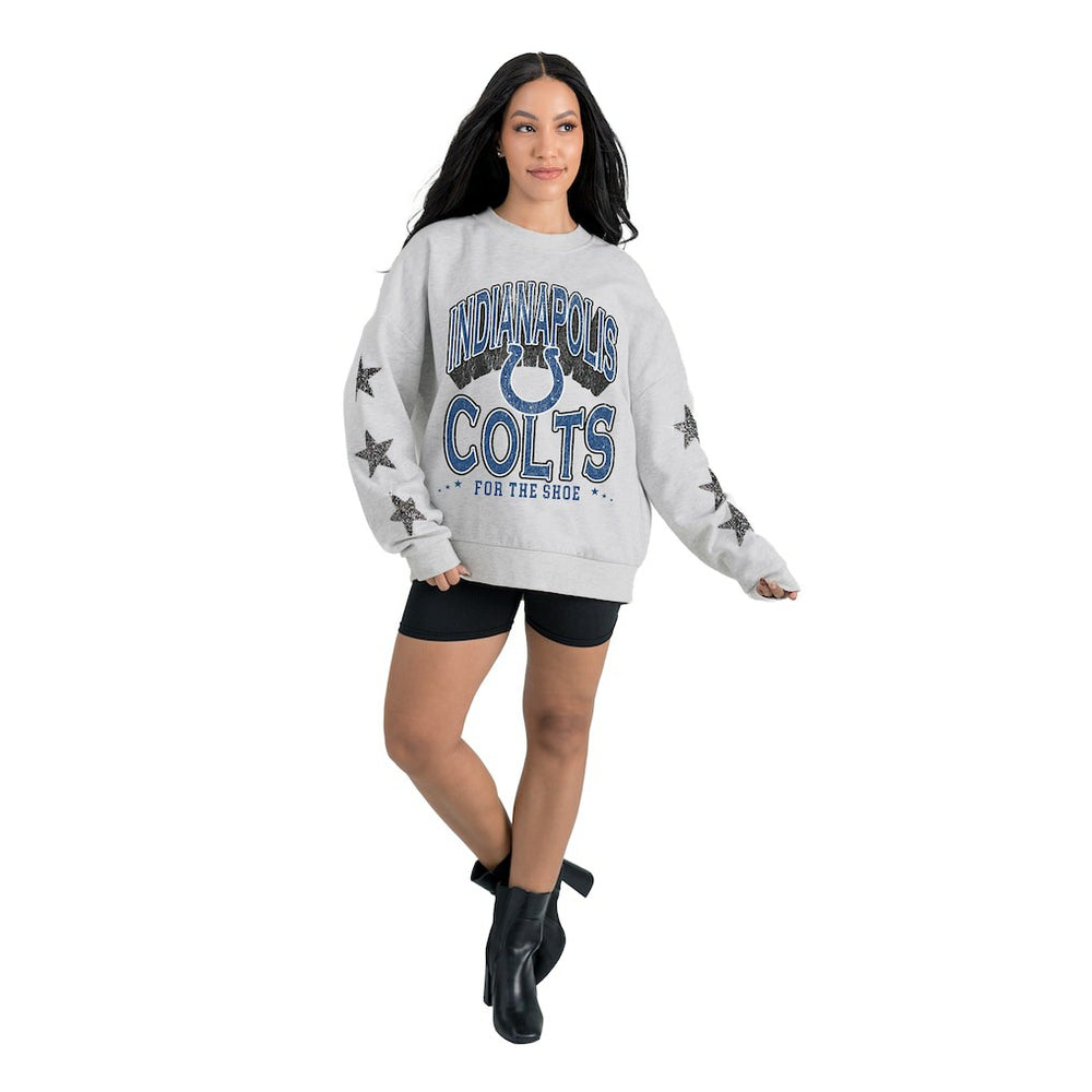 Gameday Couture Women's Resilience Relaxed Rhinestone Pullover Sweatshirt - Indianapolis Colts