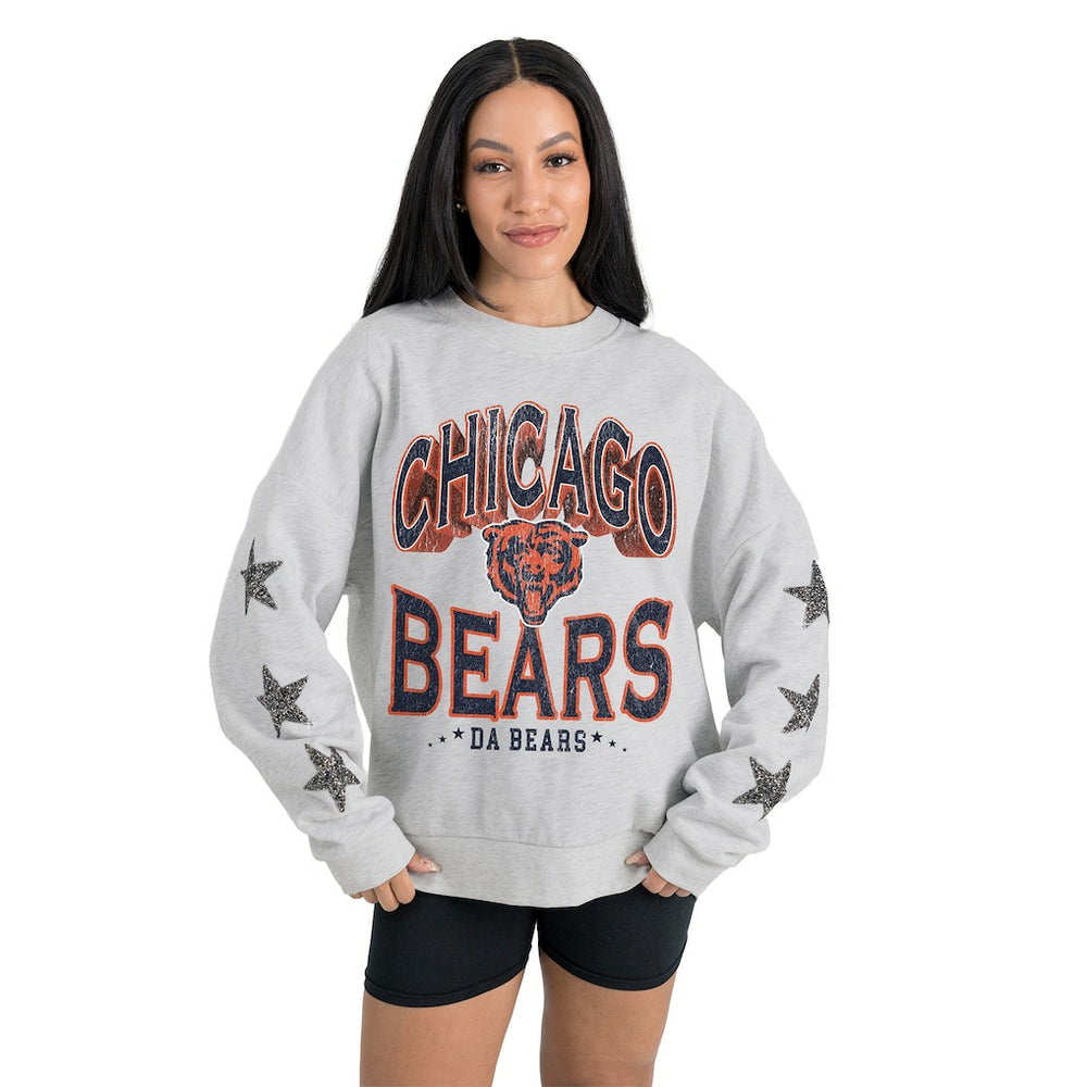 Gameday Couture Women's Resilience Relaxed Rhinestone Pullover Sweatshirt - Chicago Bears