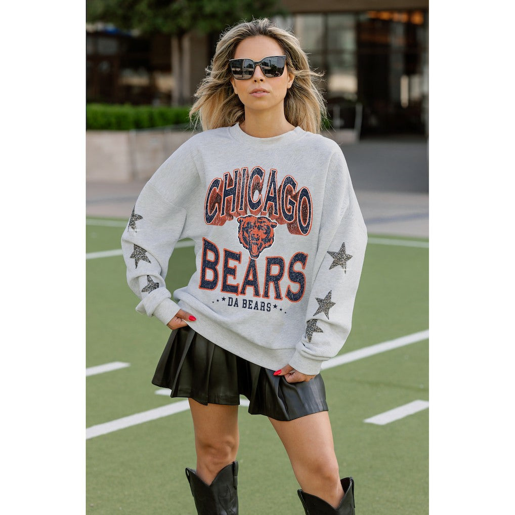 Gameday Couture Women's Resilience Relaxed Rhinestone Pullover Sweatshirt - Chicago Bears