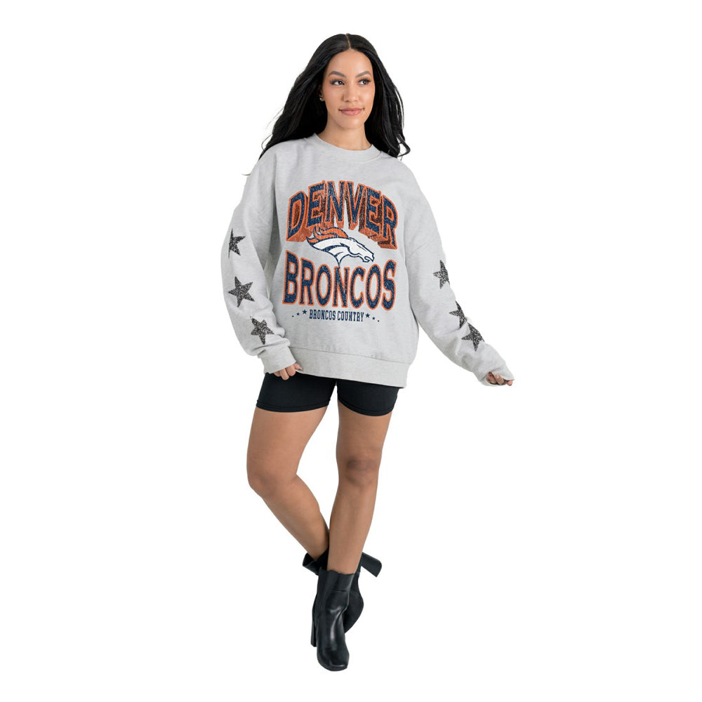Gameday Couture Women's Resilience Relaxed Rhinestone Pullover Sweatshirt - Denver Broncos