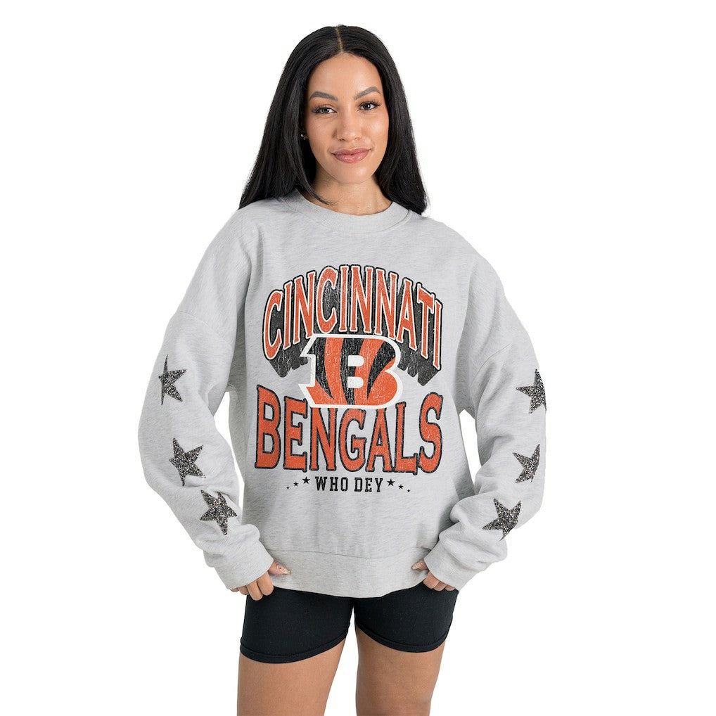 Gameday Couture Women's Resilience Relaxed Rhinestone Pullover Sweatshirt - Cincinnati Bengals