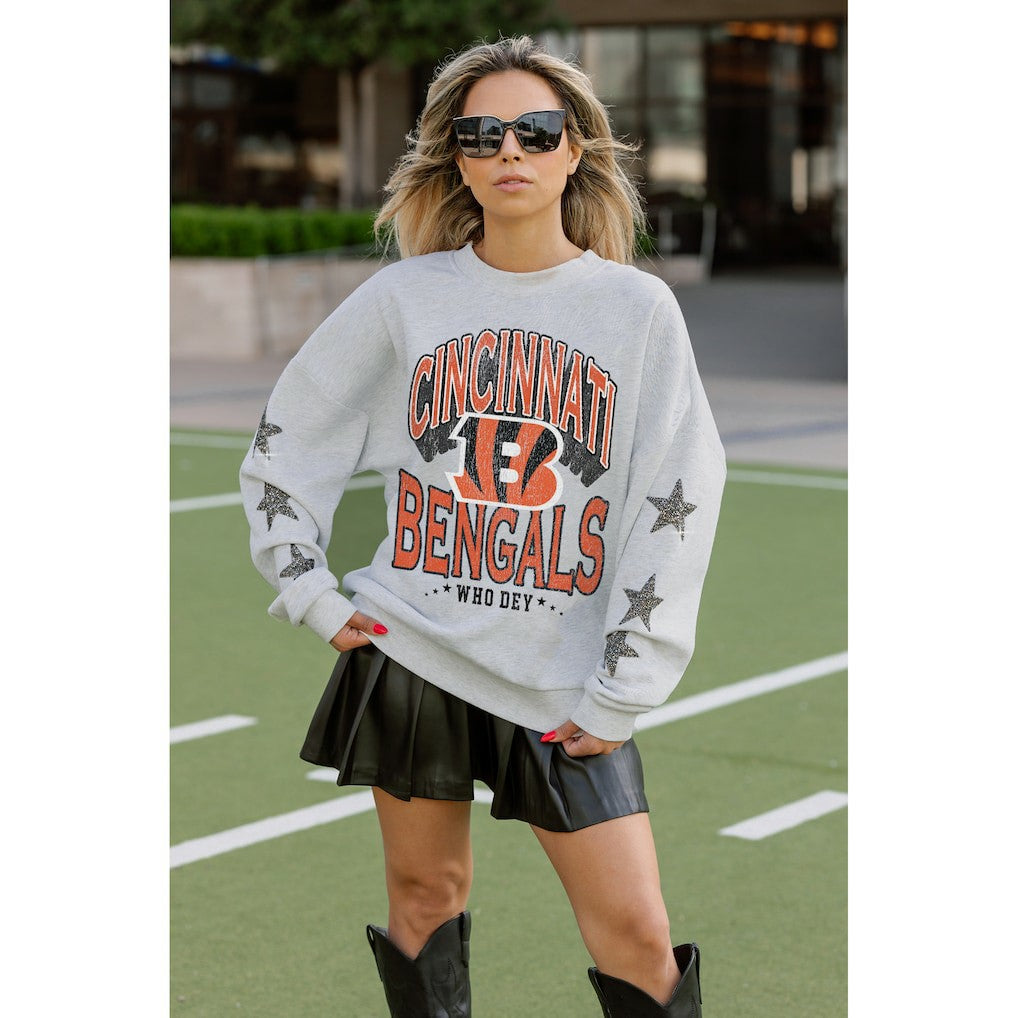 Gameday Couture Women's Resilience Relaxed Rhinestone Pullover Sweatshirt - Cincinnati Bengals