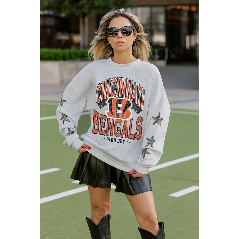 Gameday Couture Women's Resilience Relaxed Rhinestone Pullover Sweatshirt - Cincinnati Bengals