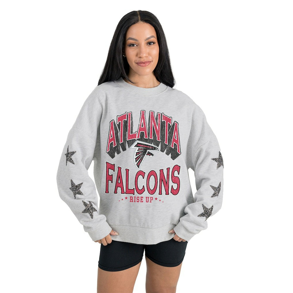 Gameday Couture Women's Resilience Relaxed Rhinestone Pullover Sweatshirt - Atlanta Falcons