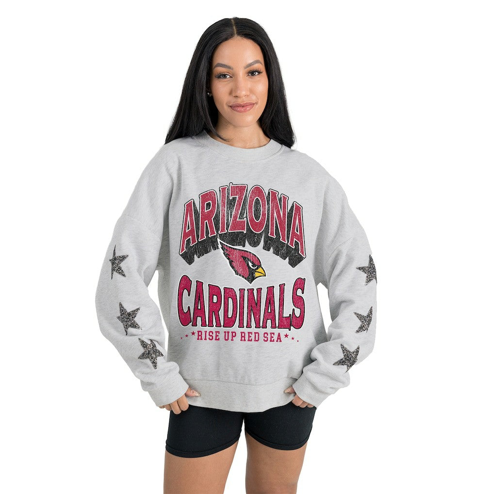 Gameday Couture Women's Resilience Relaxed Rhinestone Pullover Sweatshirt - Arizona Cardinals