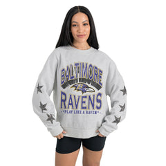 Gameday Couture Women's Resilience Relaxed Rhinestone Pullover Sweatshirt - Baltimore Ravens