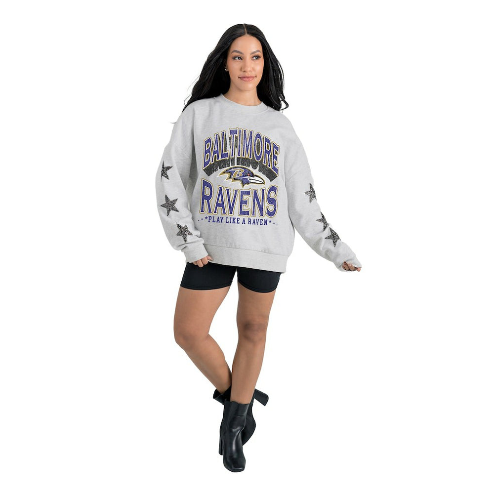 Gameday Couture Women's Resilience Relaxed Rhinestone Pullover Sweatshirt - Baltimore Ravens