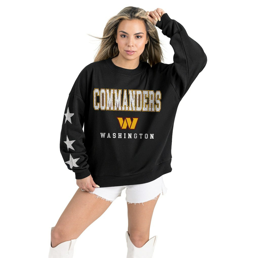 Gameday Couture Women's Velocity Relaxed Rhinestone Pullover Sweatshirt - Washington Commanders