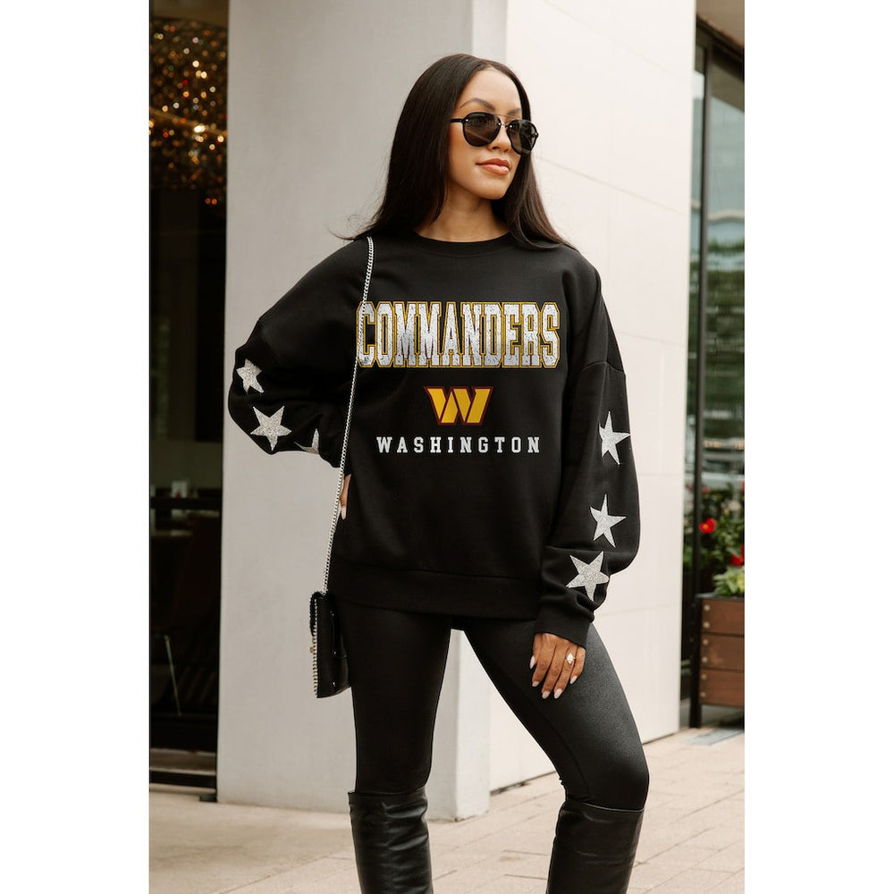 Gameday Couture Women's Velocity Relaxed Rhinestone Pullover Sweatshirt - Washington Commanders