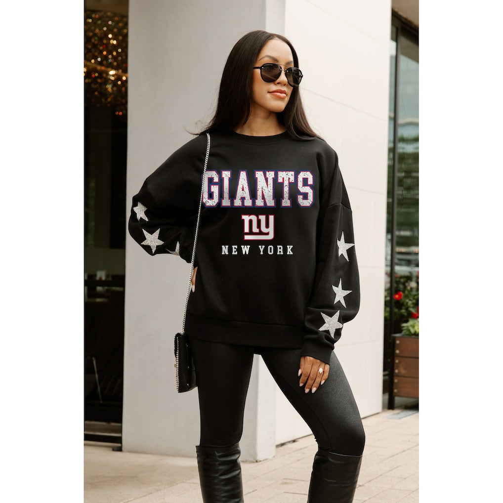 Gameday Couture Women's Velocity Relaxed Rhinestone Pullover Sweatshirt - New York Giants