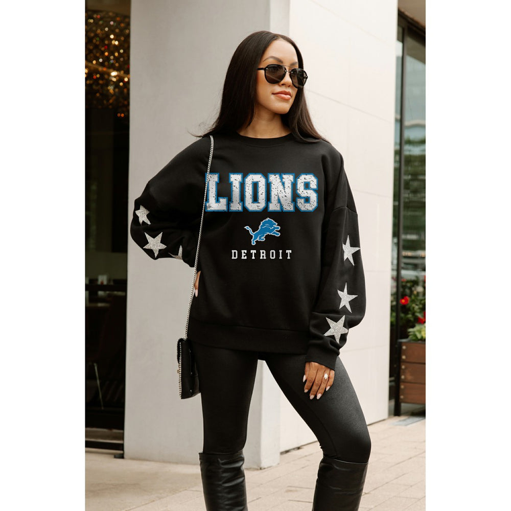 Gameday Couture Women's Velocity Relaxed Rhinestone Pullover Sweatshirt - Detroit Lions