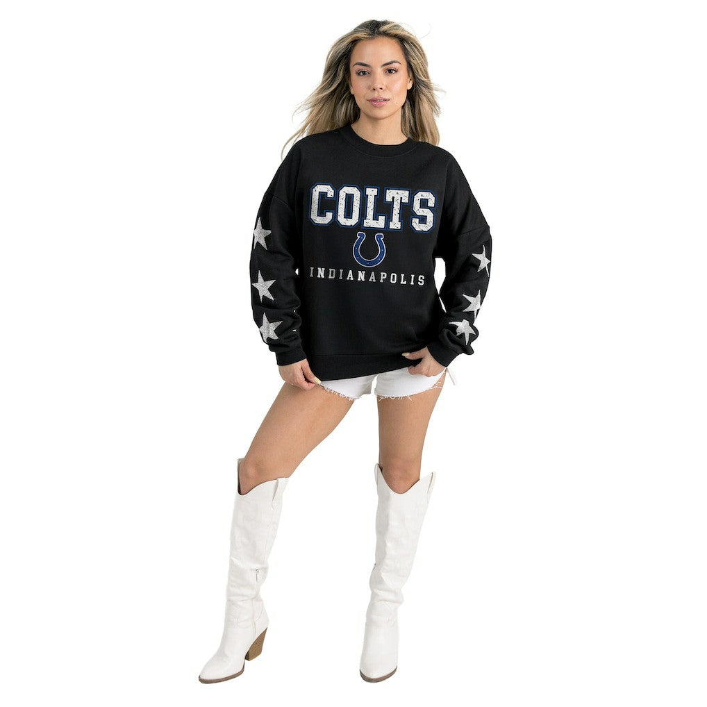 Gameday Couture Women's Velocity Relaxed Rhinestone Pullover Sweatshirt - Indianapolis Colts