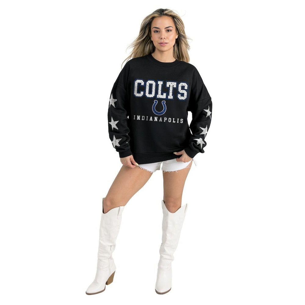 Gameday Couture Women's Velocity Relaxed Rhinestone Pullover Sweatshirt - Indianapolis Colts