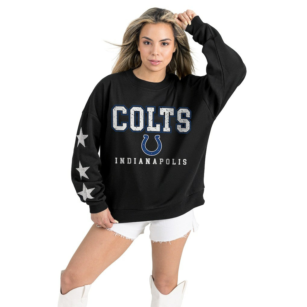 Gameday Couture Women's Velocity Relaxed Rhinestone Pullover Sweatshirt - Indianapolis Colts