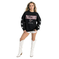 Gameday Couture Women's Velocity Relaxed Rhinestone Pullover Sweatshirt - Atlanta Falcons